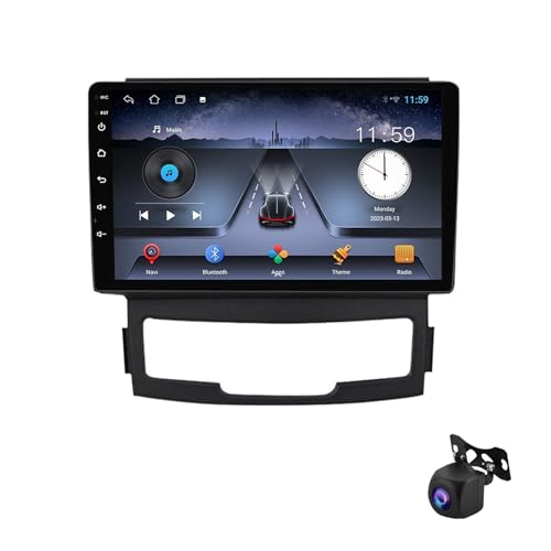 Autoradio Android 13 SsangYong Korando avec grand écran tactile 9 pouces et MirrorLink