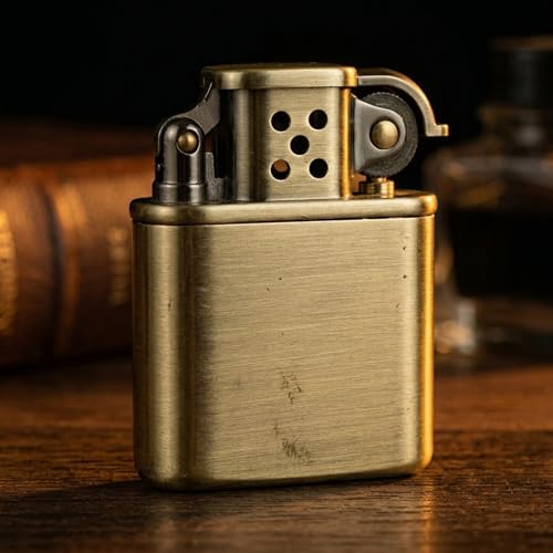Encendedor Vintage de Metal Bronce 2.17x0.55x1.42 pulg miniatura 7