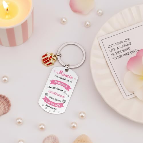 ZKIUOA Cadeau Fete Des Grand Mere Cadeau Mamie Original Porte Clef Anniversaire Nounou Idee Cadeaux Femme Pour Mamie Retraite Fete Des – vue 3