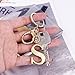 LAXPICOL Gold Keychain Letter S Keychains for Women Men Bag Charms Purse Charms For Handbags Metal Alphabet Initial Letter Key Ring Keychain