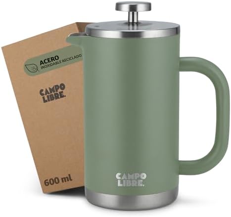 Campo Libre.® GIORGIO – Cafetera Francesa de Acero Inoxidable, Do...