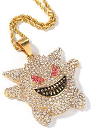 Gengar Pendant Necklace Gold Plated 