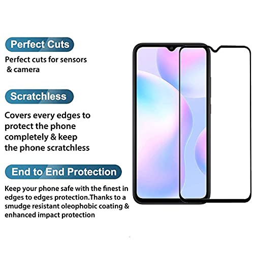 Image of OpenTech Military-Grade Tempered Glass Screen Protector Compatible for Xiaomi Redmi 9 / Redmi 9T / Redmi 9 Power / Redmi 9 Prime / Xiaomi Poco M2 / Xiaomi Poco M3 with Edge to Edge Coverage and Easy Installation kit