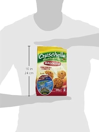 Balocco: Cruschelle Frutta e Fibra Biscuits with Cereals and Fruits * 10.58 Ounce (300gr) Packages (Pack of 3) * [ Italian Import ]