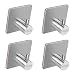 Adhesive Hooks, Trotinic Heavy Duty Wall Hooks Stainless Steel Strong Sticky wall Hanger for Hanging Keys, Robe, Coat, Towel, Bags, Hats, Bathroom Kitchen Organizer-4 Pack