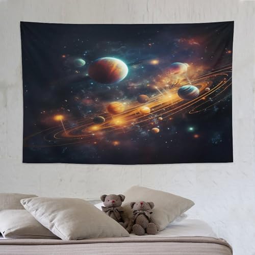 Tapisserie murale ciel étoilé PAZZK 150x230 cm avec impression 3D pour tenture de chambre
