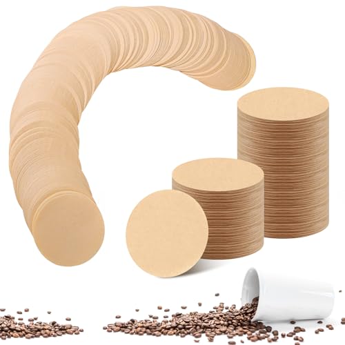 600Pcs Unbleached Coffee Filters, Replacement Round Coffee Filters, Disposable Paper Filters Compatible with Aerobie Aeropress Coffee Filter and Espresso Maker