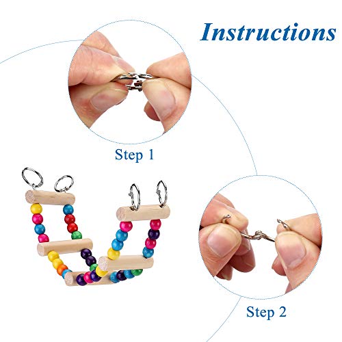 image for Filhome Hanging Bird Ladder Swing Bridge Toys, Parrot Playground Perch