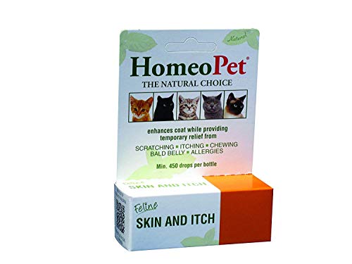 HomeoPet Feline Skin and Itch, Safe and Natural Cat Supplement for Itchy Skin, Skin and Itch Relief for Cats, 15 Milliliters