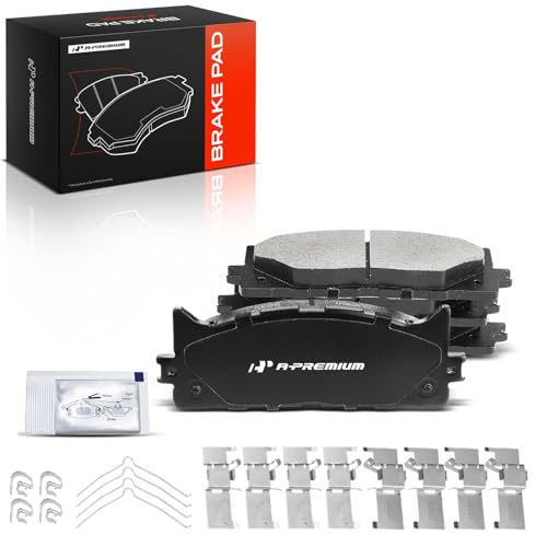 Image of A-Premium Front Ceramic Brake Pads Compatible with Toyota & Lexus | for Camry 2007-2017, Avalon 2008-2018, ES350 2007-2018, ES300h 2013-2018, with Hardware, 4-Pack