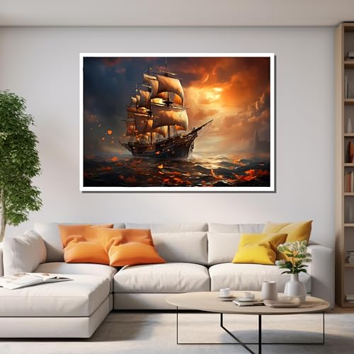 Tableau sur toile grand format de peinture nautique XINBAO impression artistique - 4