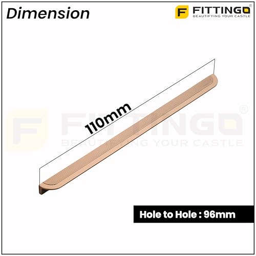 Image of VEZEL Aluminium Wardrobe Handle - Modern Cabinet Pull for Wardrobe, Drawer & Cabinets Furniture, PVD Rose Gold, 96mm - Pack of 2-| 3 Years Warranty |