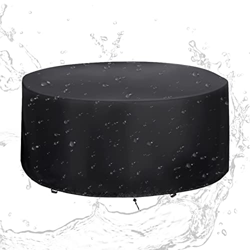 Cubiertas para muebles de jardín, impermeables, para exteriores, redondas, 420D, protección duradera, resistente al viento, resistente a los rayos UV