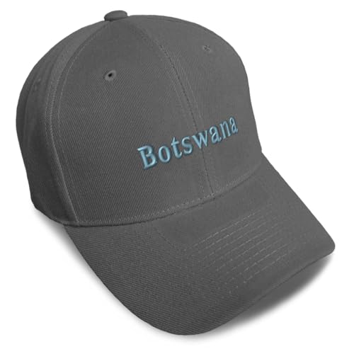 Speedy Pros Baseball Caps for Men & Women Embroidered Botswana Chobe Setswana Gaborone Ladies & Men Baseball Hats Acrylic Dark Grey Design Only