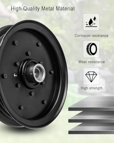 NTSUMI Flat Idler Pulley Replace 604792 Fit for Raptor SD SDX Flip-Up and Super S, Lawn Mower 54\" and 60\" Deck Belt Pulley
