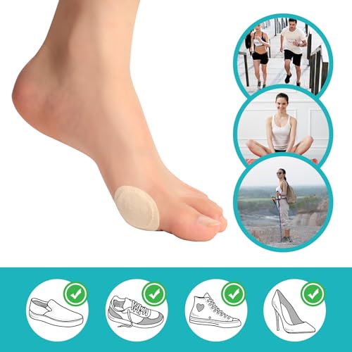 Promifun Hallux-Valgus Polster- 27 Stück Zehenschützer - Weichleder-Pflaster zum Fußschutz für Männer und Frauen - Wasserabweisendes, selbstklebendes Pflaster (Multi-Size)