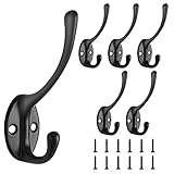 【Design mit zwei Haken】Diese metall huthaken unterscheiden sich von anderen gängigen Haken, da sie mit einem doppelten Stift konstruiert sind und mehr Gegenstände aufhängen und Platz sparen können. 15KG Maximale Gewichtskapazität .