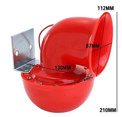 Tromba Elettrica Clacson Elettrico Per Auto 150db Tromba D'aria Rosso Elettrico In Metallo Mucca Unica Suono Super Per Qualsiasi Veicolo 12V Car Camion Barche Moto