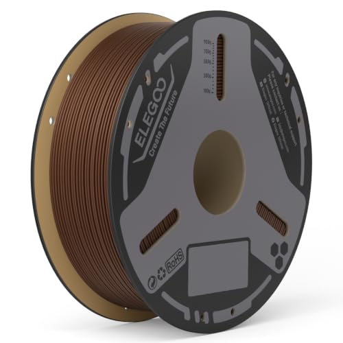 Image of ELEGOO Carbon Fiber PLA Filament 1.75mm Brown 1KG, PLA-CF Strong 3D Printer Filament High Dimensional Accuracy, 1kg(2.2lbs) Cardboard Spool for Most FDM 3D Printers