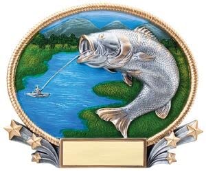 Same Day Awards 3-D Explosion Bass Fish Trophy 7.25 Inches Tall Personalize/Customize W/Free Engravig #TOP15