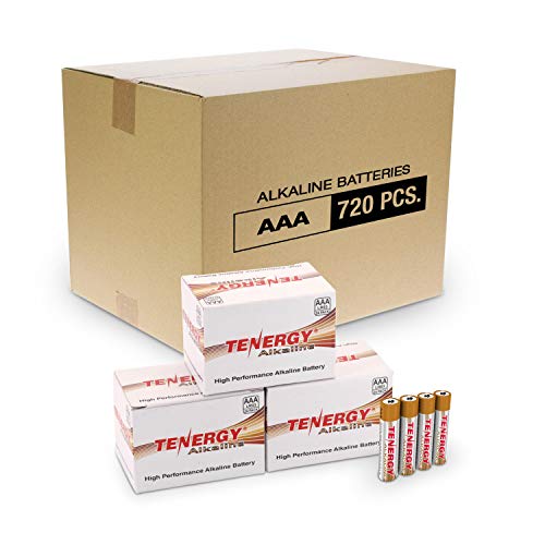 Tenergy 1.5V AAA Alkaline Battery, High Performance AAA Non-Rechargeable Batteries for Clocks, Remotes, Toys & Electronic Devices, AAA Cell Batteries, 720-Pack