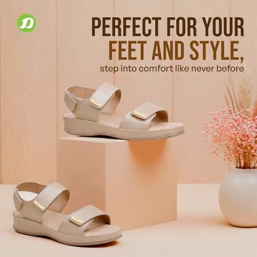 Image of DOCTOR EXTRA SOFT Women's Comfort Sandals with Memory Foam Cushion & TPR Outsole|Stylish & Lightweight Casual & Non-Slip Diabetic | Orthopedic Flip Flops /Slippers Adjustable Strap Ladies & Girls D-619