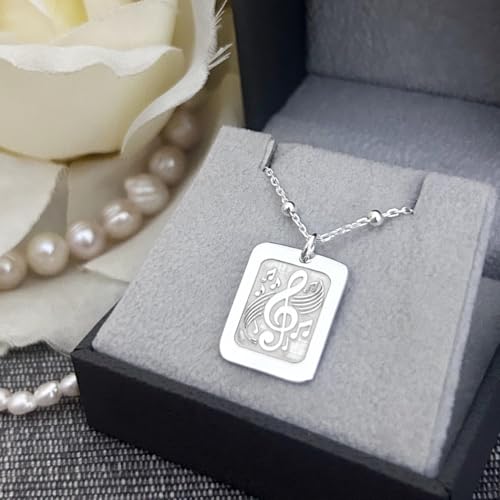 Collier note de musique en argent 925 sterling durable et de haute qualité