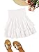 SheIn Women's Solid Shirred High Waist Layered Ruffle Hem Flared Mini Skirt White S