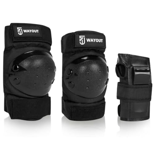 Wayout Sports   Set Protecciones Multideporte (Skateboard, Patines, Patinetes)   Niños y Adultos (M (3 10 años))