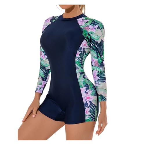 Maillot de bain manches longues pour femme : body de surf à fleurs idéal pour vos sessions estivales