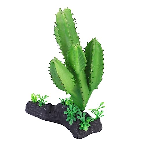 Ciieeo Cactus Artificiales Largo Plantas de Acuario Artificiales Planta de Acuario Plantas Artificiales Tallos Suculentas Adorno de paisajismo Adorno de Peces Resina Green