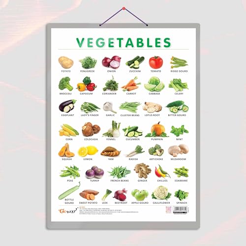 Image of VEGETABLE CHART HARD LAMINATED | inchColorful Garden Guide inch