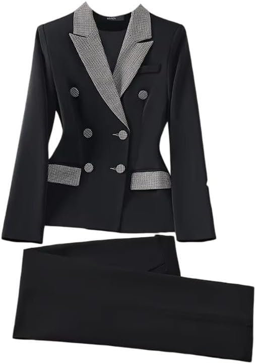 Women's Formal Pant Suit Set Office Workwear Blazer Pants Business Outfit Set