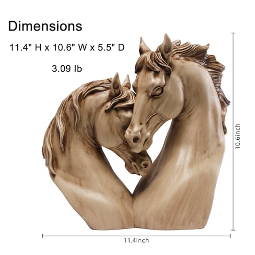 Estatua de Caballos en Forma de Corazón de Resina miniatura 3