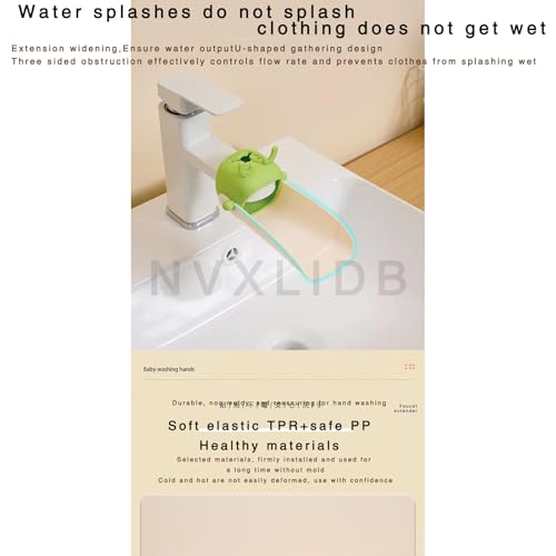 Image of Upgraded Version of the Little Deer Toddler Faucet Extender, Suitable for Bathroom, Kitchen, Bathtub Sink, Suitable for Most faucets (2-Pack Pink + Green)