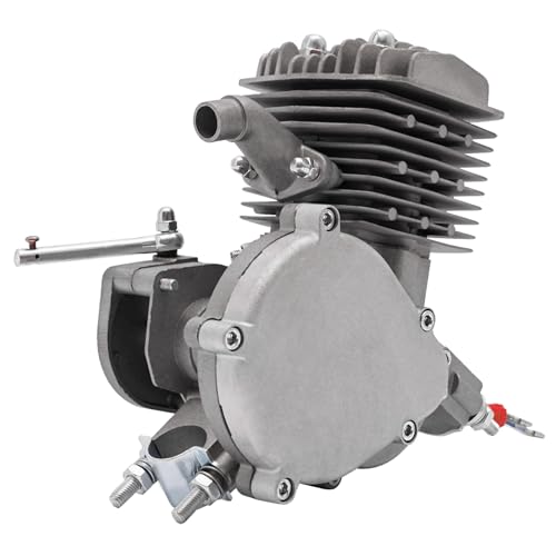 PERFERATE 80CC 2 Stroke Bicycle Engine Kit 1.65 HP Gas Powered Engine Motor with CDI Ignition System 5500 RPM Electric Bike Conversion Kits with V-Frames Fits Most 26' or 28' Bikes (Sliver)