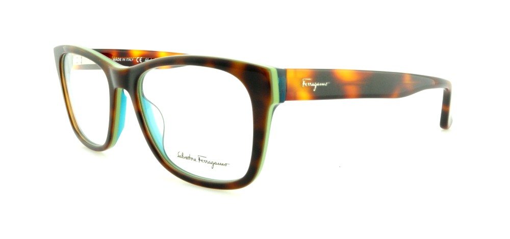 Salvatore Ferragamo SF2693 Eyeglass Frames Teal Tortoise 55-18-145 Made in Italy SF2693 Eyeglasses Frames by Salvatore Ferragamo main image 4