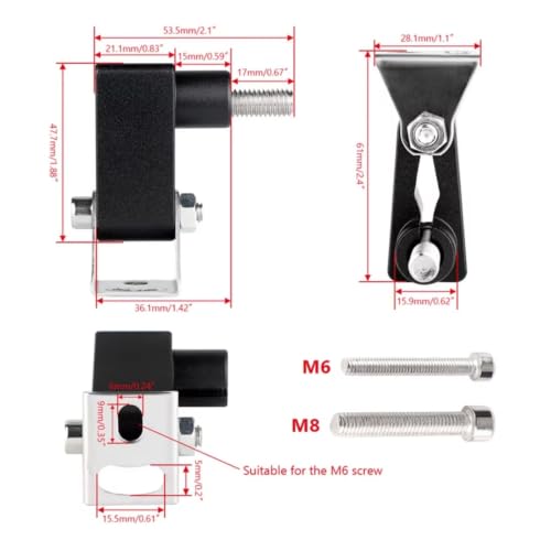 Soporte de montaje para luces de motocicleta M6 M8 universal para poste y horquilla 3
