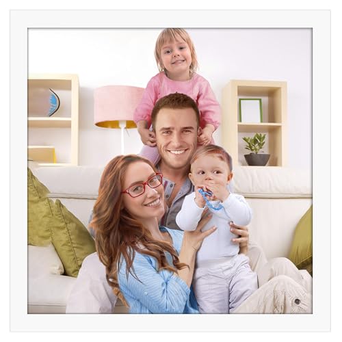 Giftgarden Marco 20x20cm, Marcos de Fotos Blanco de PVC, Perfecto para Enmarcar Paisajes, Retratos, Obras de Arte y Fotografías, Ideal Opción para Espacios de Arte, Oficinas y Hogares