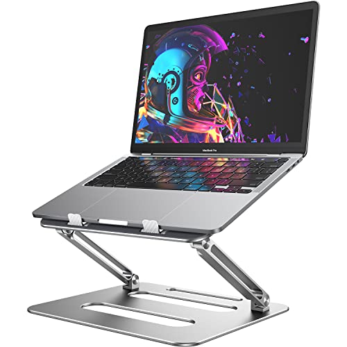 Gatatol Foldable Laptop Stand, Portable Height Adjustable Computer Stand For Desk, Ergonomic Riser Holder Mount For Macbook Air/Pro, Surface, Dell, Hp, Lenovo, Notebooks (10-15.6'') -S (Silver) #TOP15