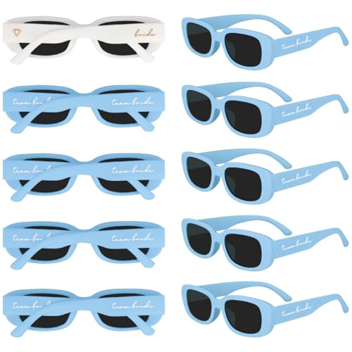 LotsBuyLots 10 Pack Retro Rectangle Sunglasses Women Vintage Square Glasses for Bachelorette Party Favors Bridesmaid Gifts