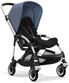 Bugaboo Bee5 Complete Stroller with Aluminum Frame with Black Seat Fabric and Blue Melange Sun Canop