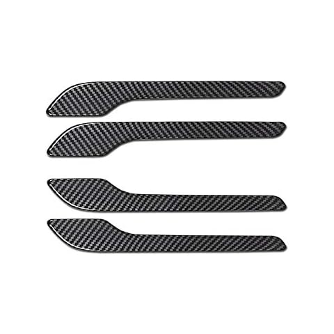 CoolKo Tesla Modified Decorative Car Door Handle Sills Protection Kit Carbon Fiber Cover - Tesla Model 3 & Model Y (4 Pieces Set) Cover