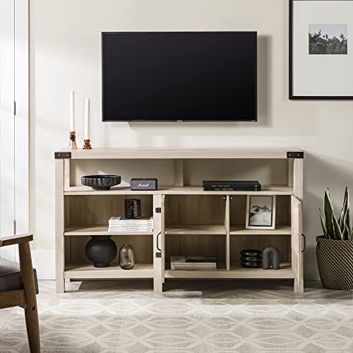 image for Walker Edison Georgetown Modern Farmhouse Double Barn Door Highboy Sto