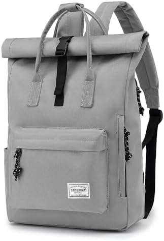Beagles Originals Tokyo Rolltop Laptoprugzak - 15,6 inch - Lichtgrijs | Koffers en Tassen