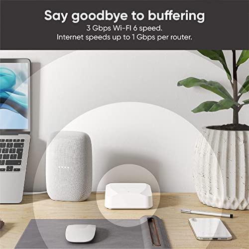 Image of Wyze AX3000 Dual-Band Wi-Fi 6 Mesh Router System, Covers up to 1500 Sq. Ft, 50+ Devices, Replaces Router and Extender, Supports Wired Backhaul, 2X 1 Gbps Ports - 1 Pack