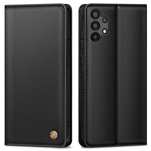 Handyhülle für Samsung Galaxy A13 4G/5G/A04S Hülle Premium Lederhülle Schutzhülle Tasche für Samsung A13 Hülle Wallet Kartenfach Standfunktion Flip Case für Galaxy A13 Klappbar Schwarz