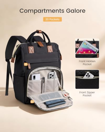 Image of LOVEVOOK Laptop Backpack Women Quilted Teacher Nurse Work Backpack Purse