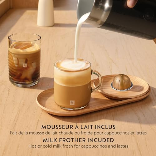 Image of Nespresso Vertuo Up Coffee Machine with Milk Frother, Ink Black