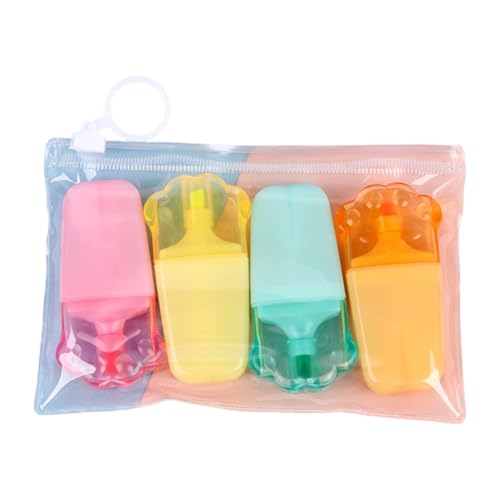 yanwuwa Lot de 4 surligneurs fluorescents de poche 4 couleurs pour ordinateur portable, planificateur, journal, matériel de coloriage pour enfants
